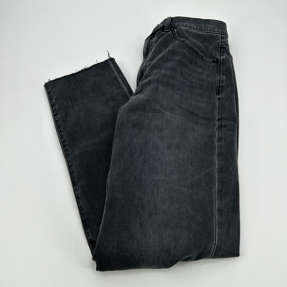 Express Slim Super High Rise Distressed Jeans Gray Raw Hem Womens Size 6 RN55285